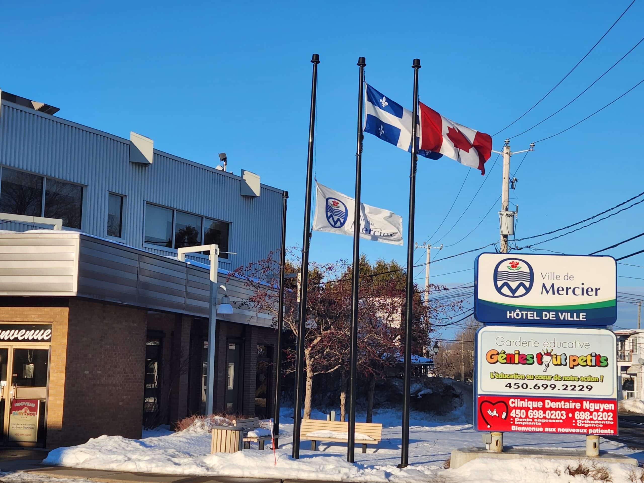 La Ville de Mercier met son drapeau en berne en soutien aux victimes du drame de Laval