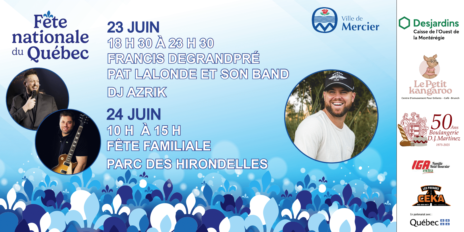 Programmation de la fête nationale 2025 de la Ville de Mercier